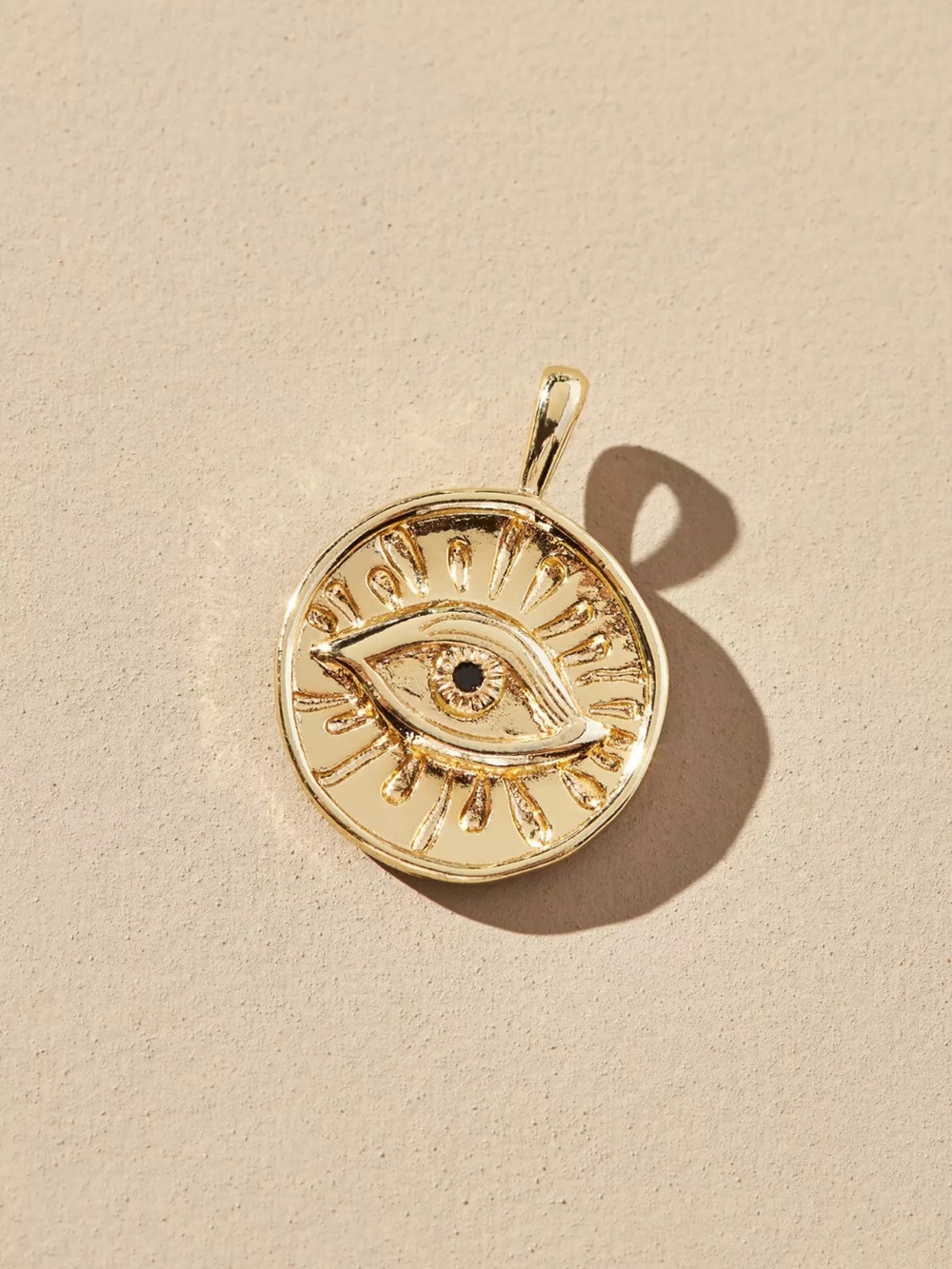 NWOT Free People Gold-Tone Evil Eye Pendant Necklace